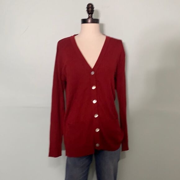 Vintage Red Full Button Cardigan - Picture 1 of 3